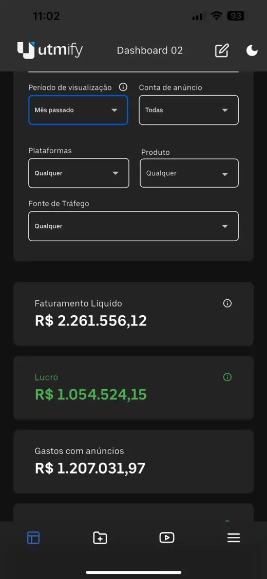 Utmify · Mês passado