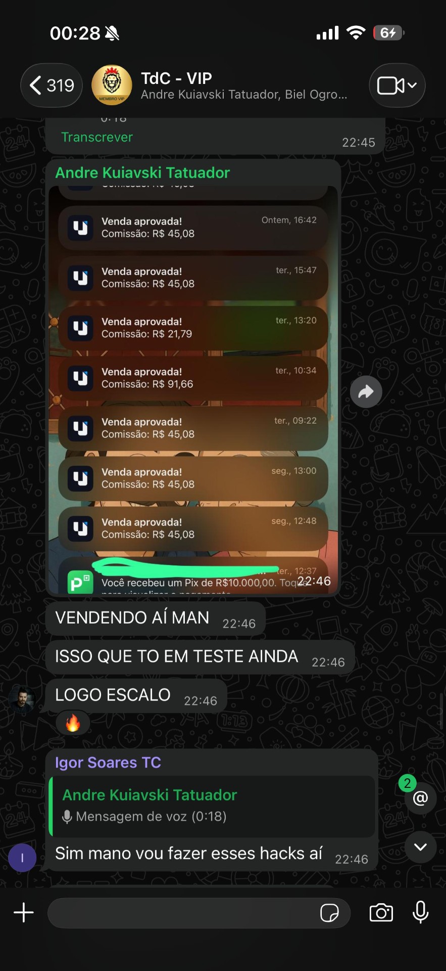 Aluno · Vendas aprovadas