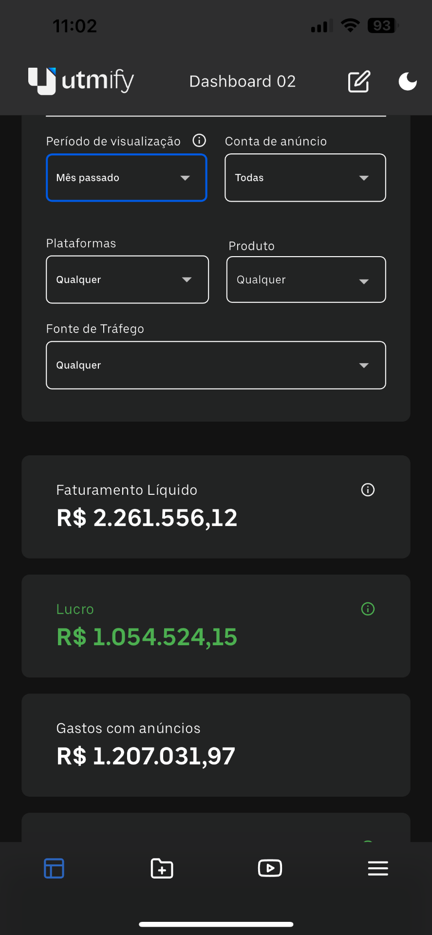 Utmify · Mês passado